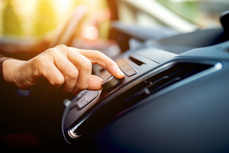 Hand tuning a car radio